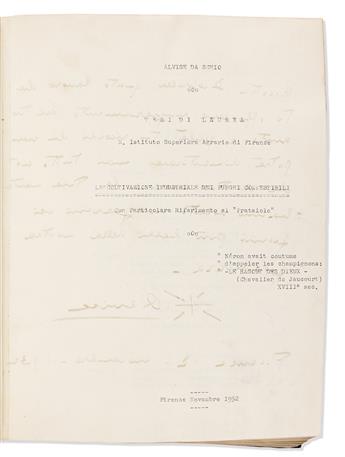 Da Schio, Alvise (fl. circa 1932) La Coltivazione Industriale dei Funghi Commestibili. Con Particulare Riferimento al Prataiolo.